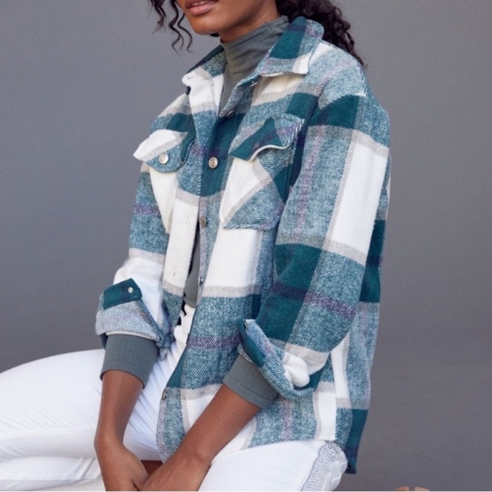 BB DAKOTA Jessica Plaid Flannel Shirt Jacket XS